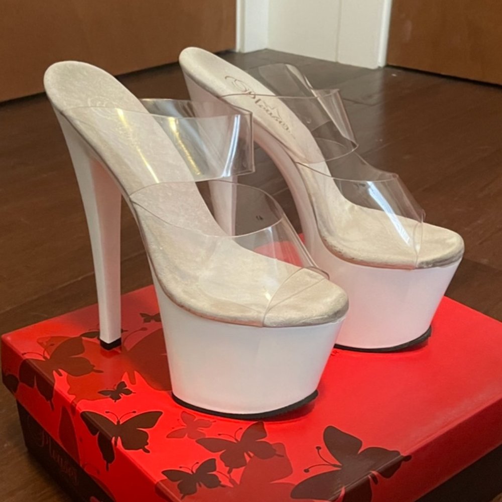 Pleaser white Sky-302 size 5